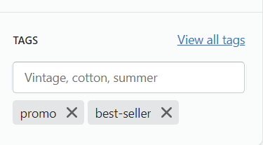 Shopify tags